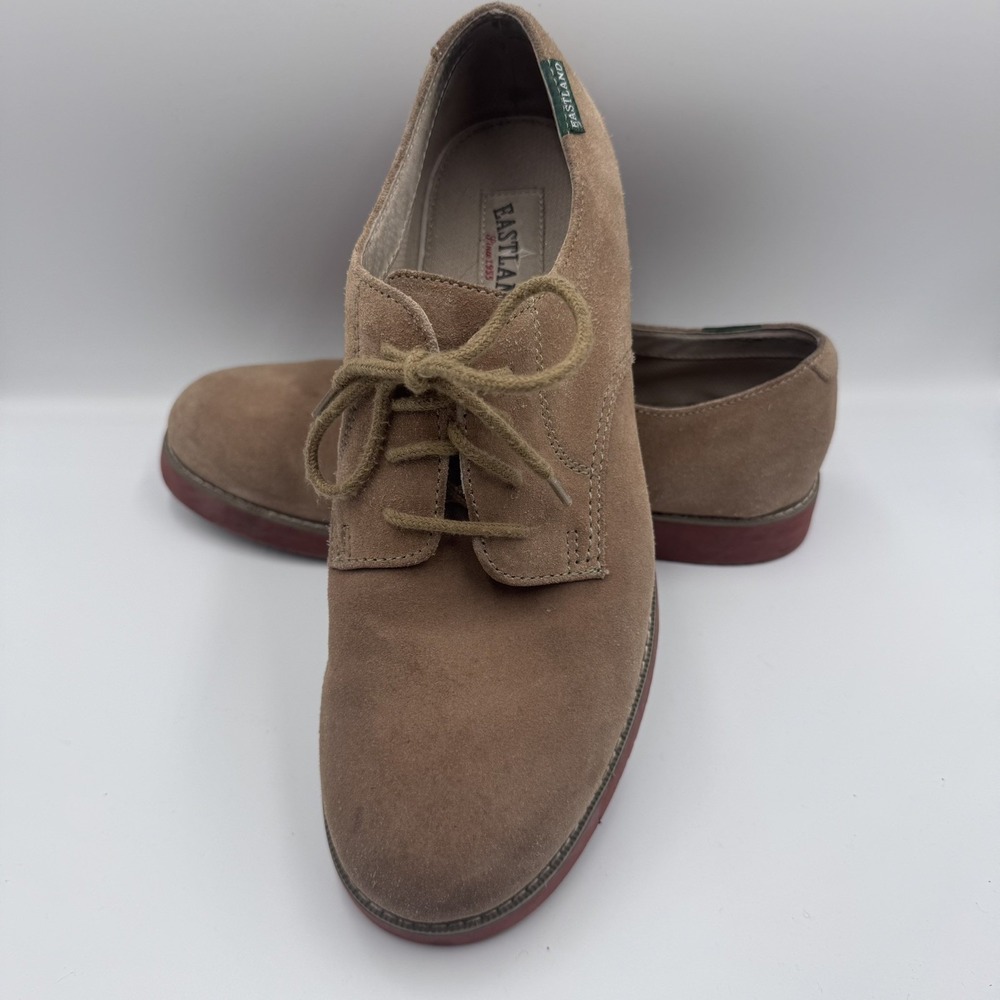 Eastland Suede Mens Oxford Shoes 10D Lace Up Buck Style 7680-59 Tan Oxford EUC